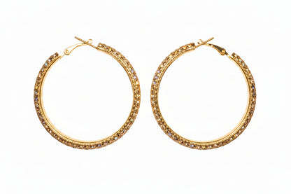 Gold-Tone Textured Woven Hoop Earrings