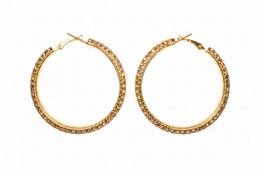 Gold-Tone Textured Woven Hoop Earrings