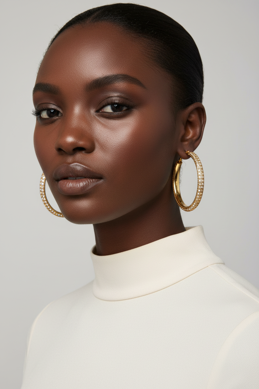 Gold-Tone Textured Woven Hoop Earrings