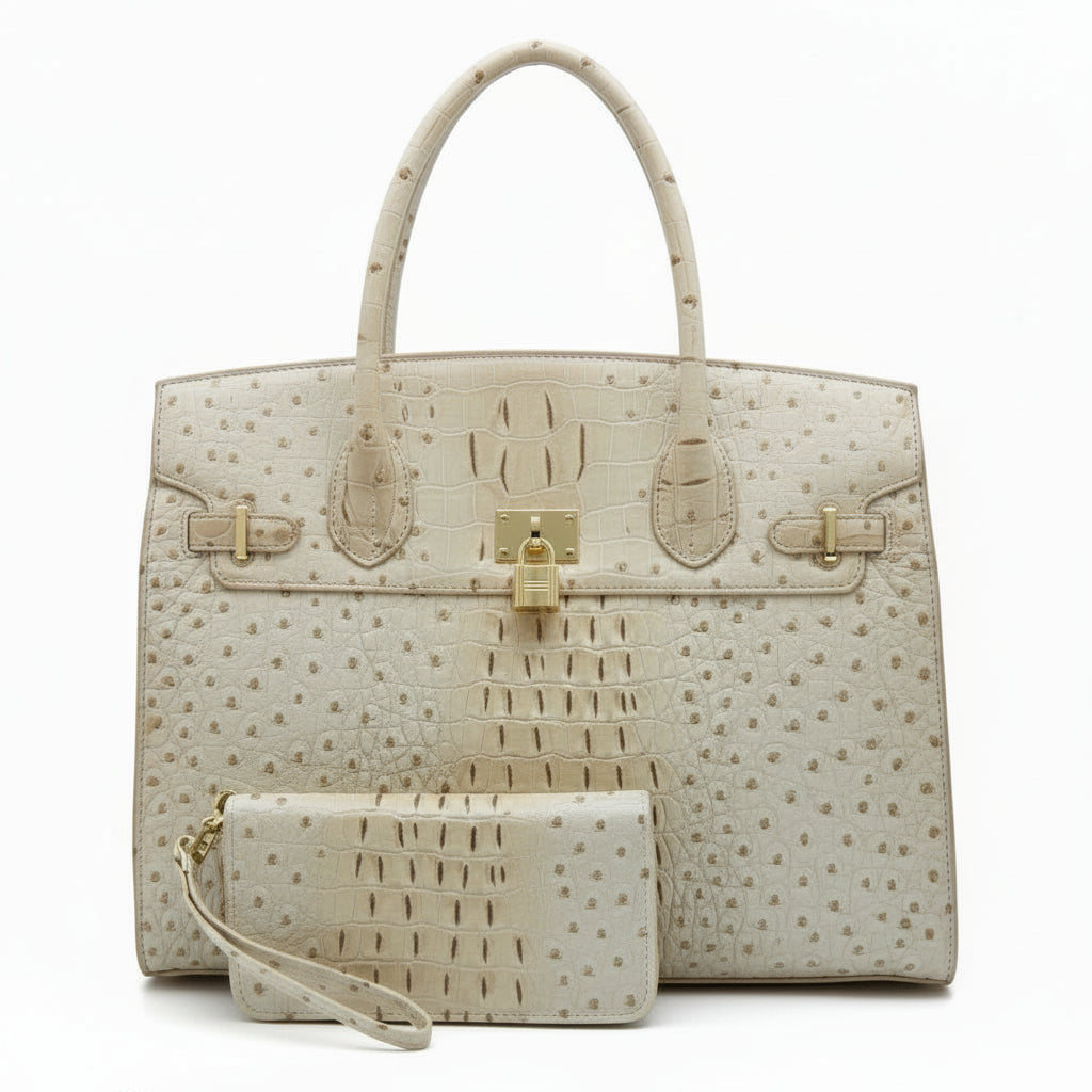 Ms. Croc 2in1 Beige Handbag