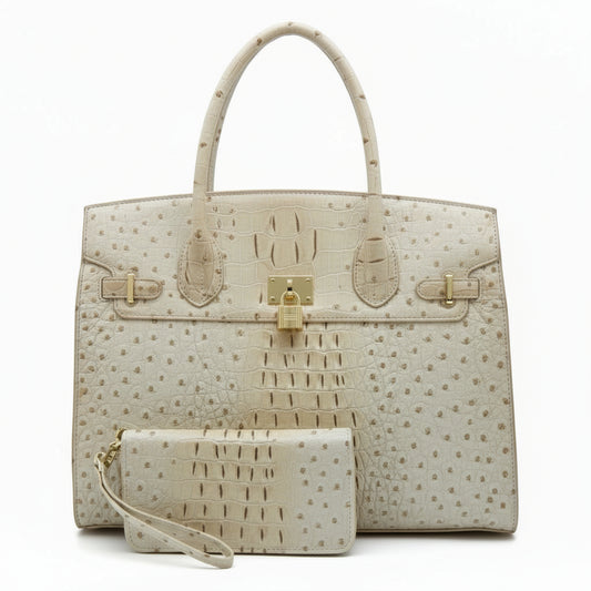 Ms. Croc 2in1 Beige Handbag