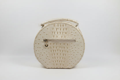 Fashion Faux Round Ostrich Satchel Handbag