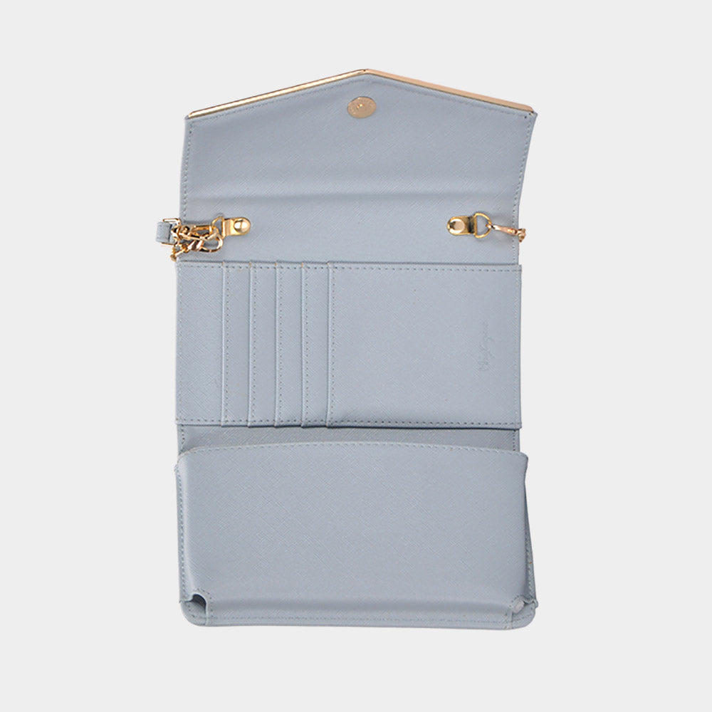 Envelope Wallet on Chain Wristlet Clutch / Crossbody Bag - Blue
