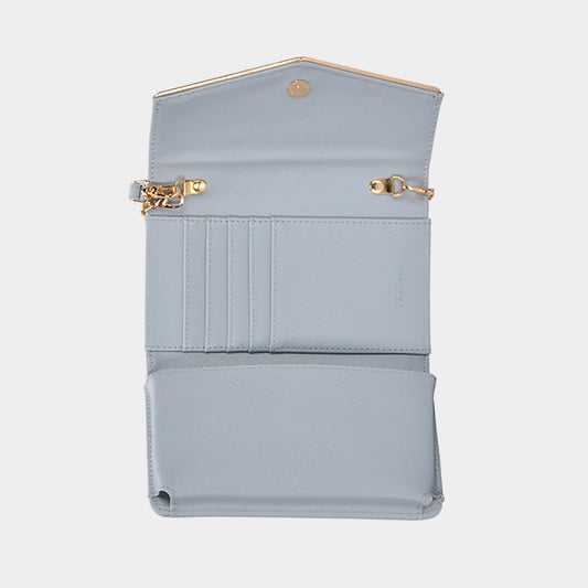Envelope Wallet on Chain Wristlet Clutch / Crossbody Bag - Blue
