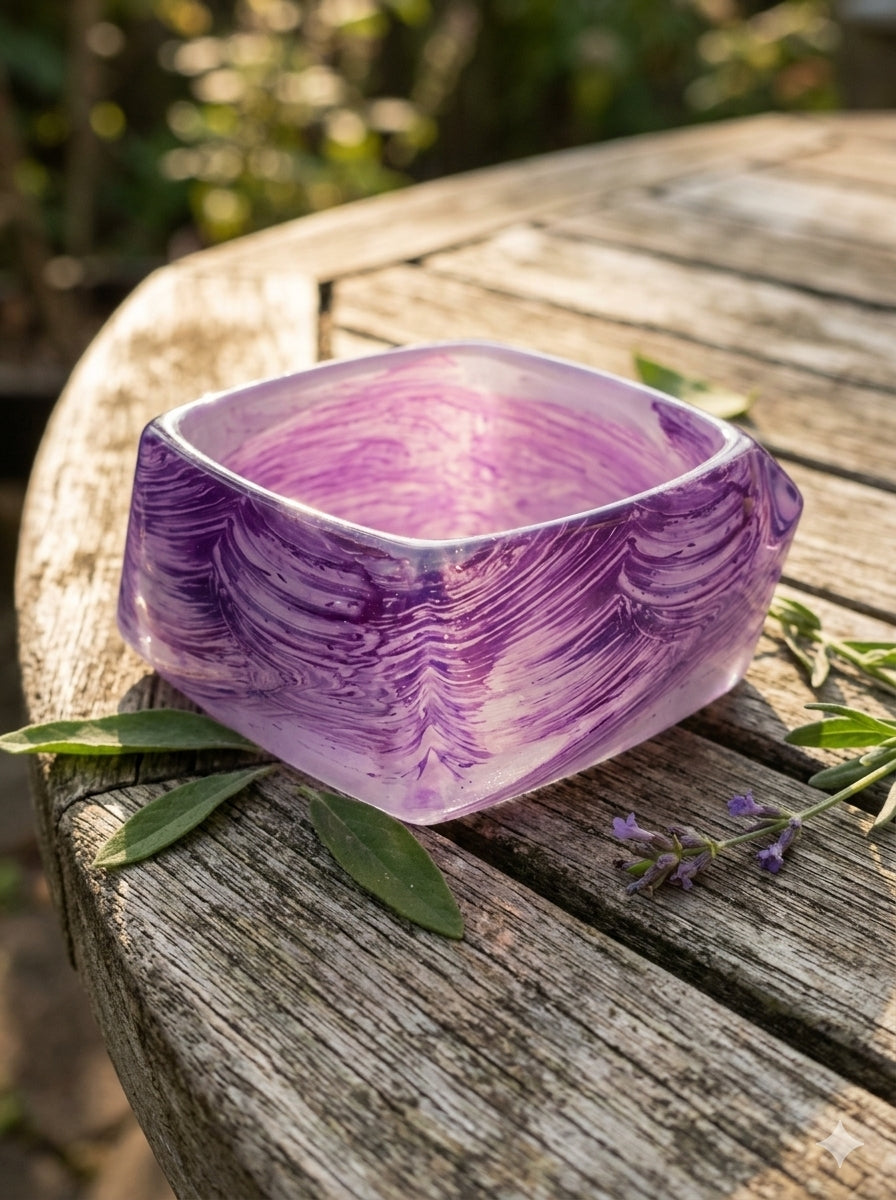 Chunky Purple Acrylic Marble Bangle Bracelet-Marble