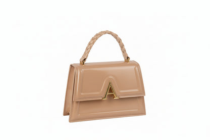 Fashion Flap Satchel Crossbody Bag / Beige
