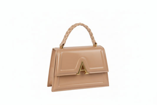 Fashion Flap Satchel Crossbody Bag / Beige