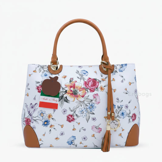 Genuine Italian Leather Handbag - Brown