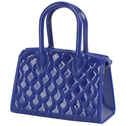 Heart Padlock Quilted Jelly Candy Satchel/Crossbody/Shoulder Bag-Fushia
