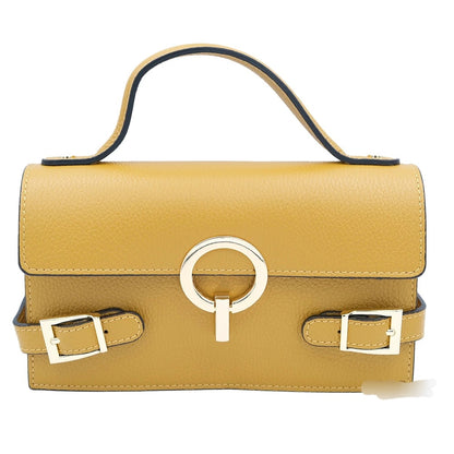 Genuine Italian Leather Handbag: Yellow