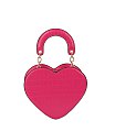 Croc Heart Top Handle Satchel/Crossbody- Fuchsia