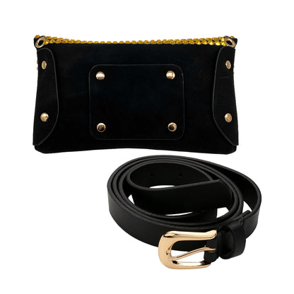 Bling Envelope Belt Bag / Crossbody Bag - Blue