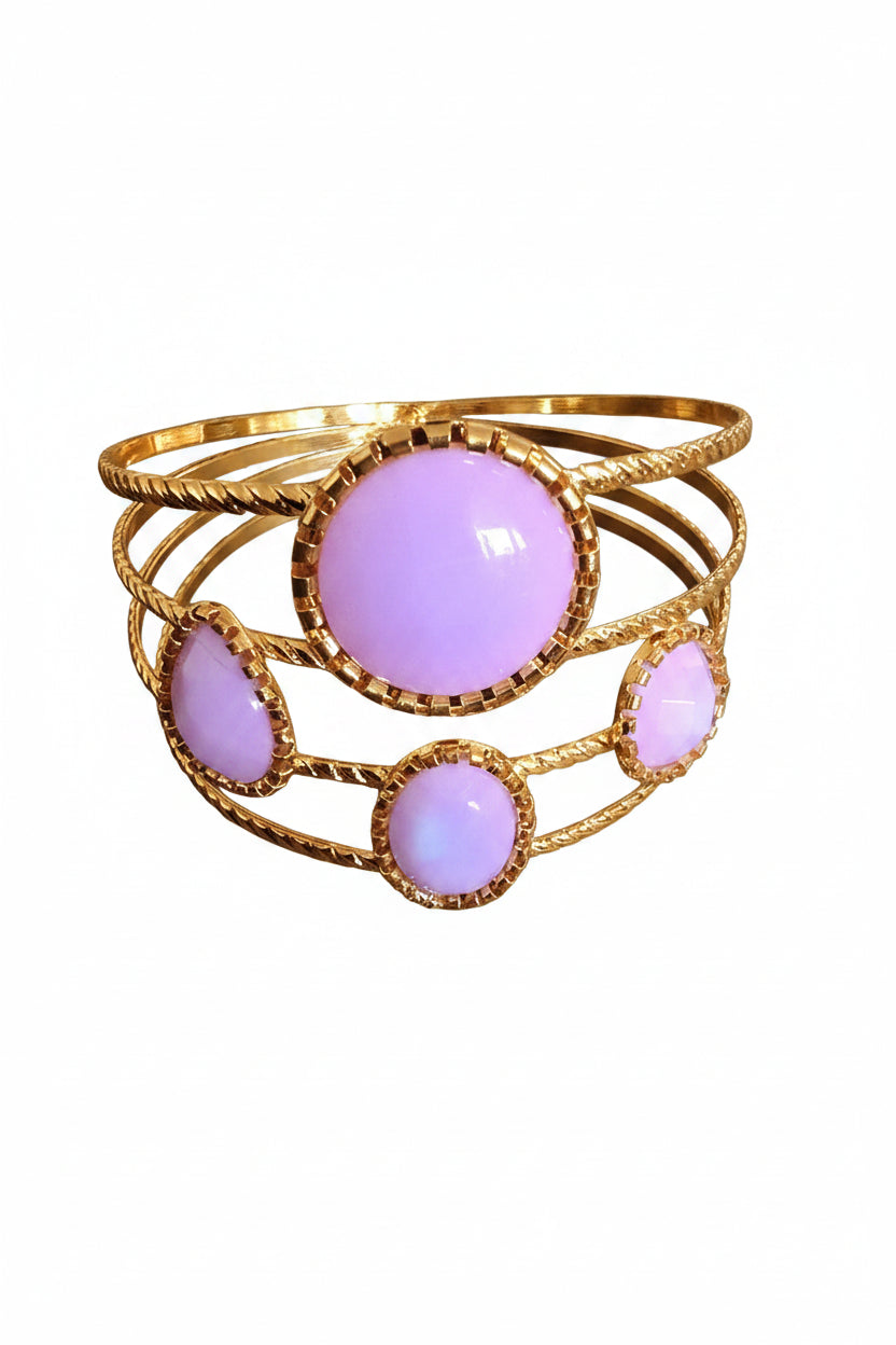 Luxe Solid Cuff Bracelet: Lavender