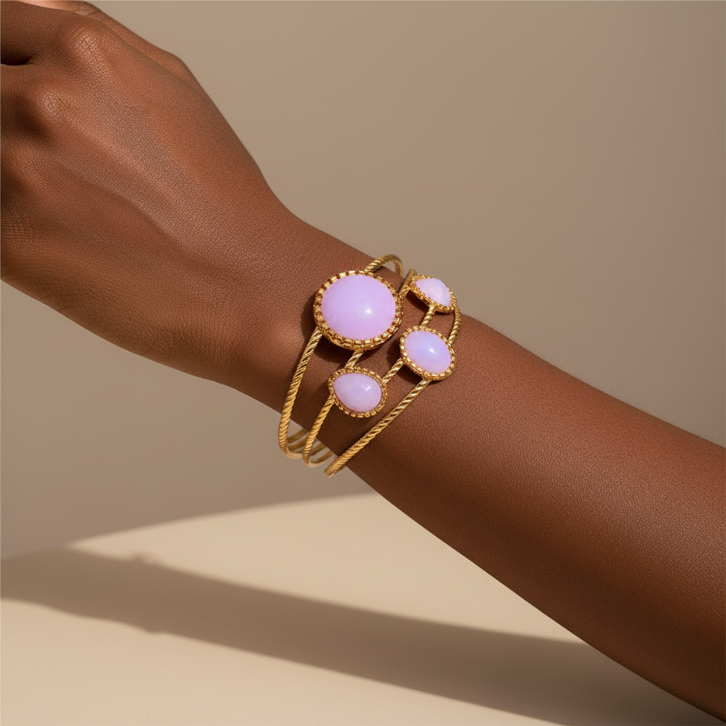 Luxe Solid Cuff Bracelet: Lavender