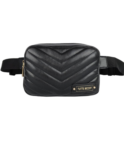 Chevron-pattern Martha Fannie Pack with gold zippers – elegant cross-body women handbags