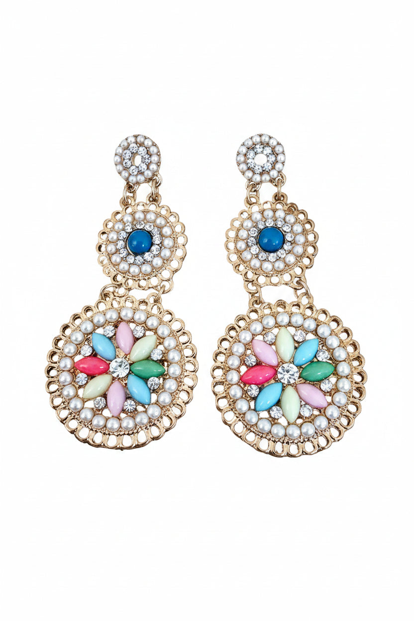Enchanted Garden Pearl Earrings- Multi Color