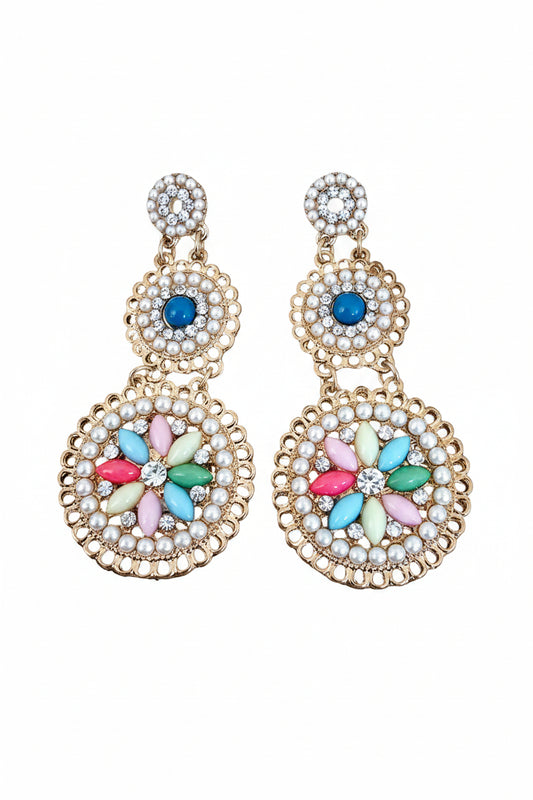 Enchanted Garden Pearl Earrings- Multi Color