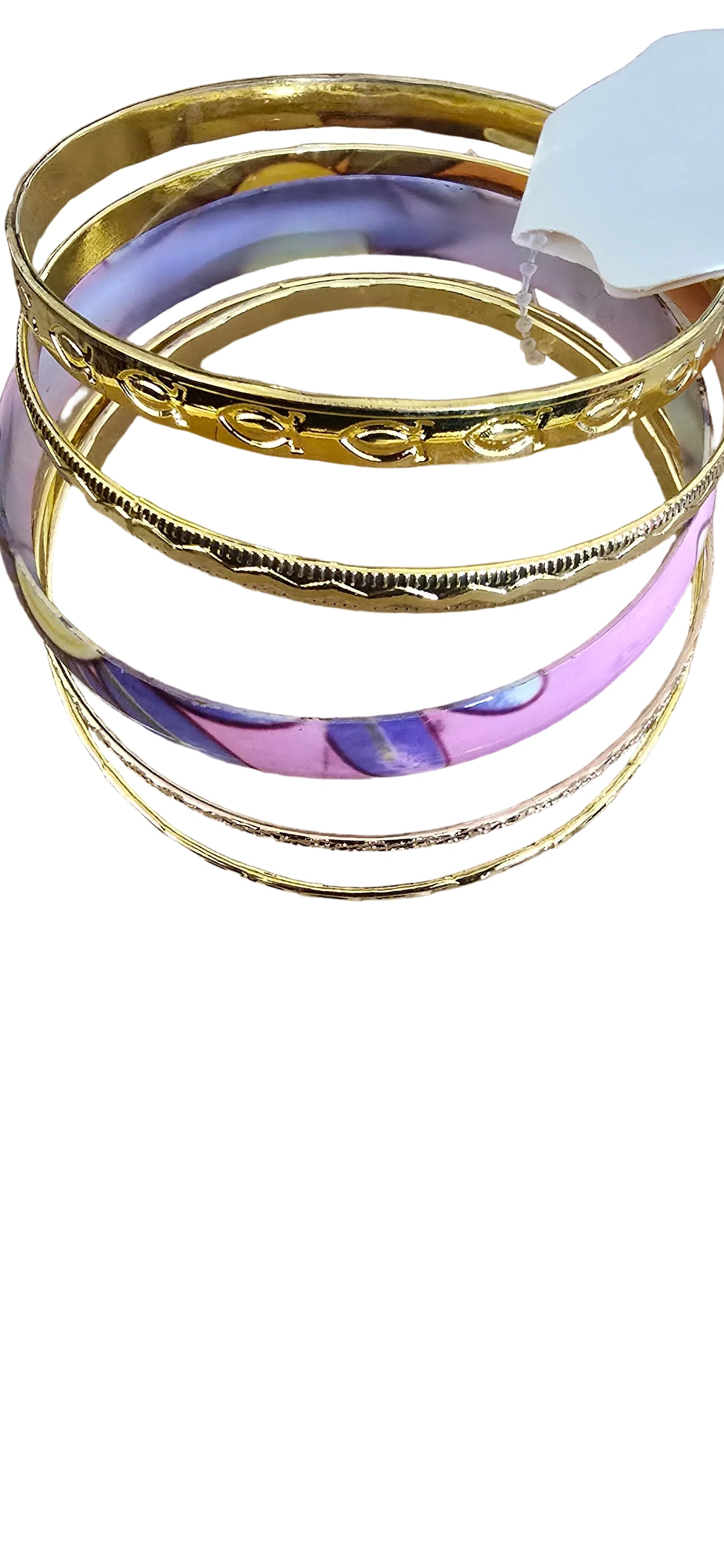Lavender Royalty Bracelet Set: Lavender, Pink & Gold