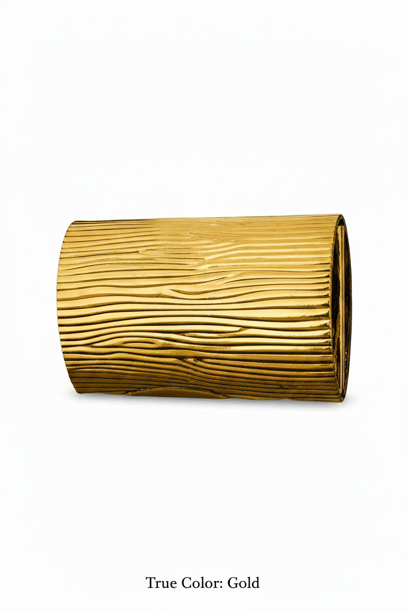 Majestic Wavering Wide Cuff Bracelet:Gold-tone