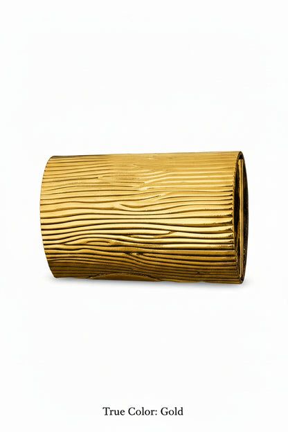 Majestic Wavering Wide Cuff Bracelet:Gold-tone