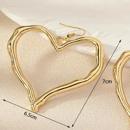 Chunky Heart Drop earrings - Gold