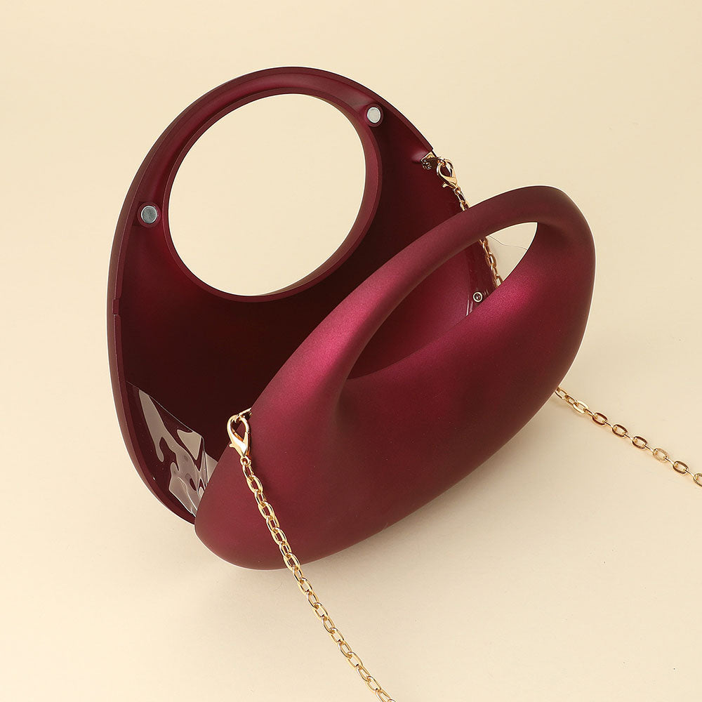 Matte Acrylic Crescent Handbag/Satchel-Gold