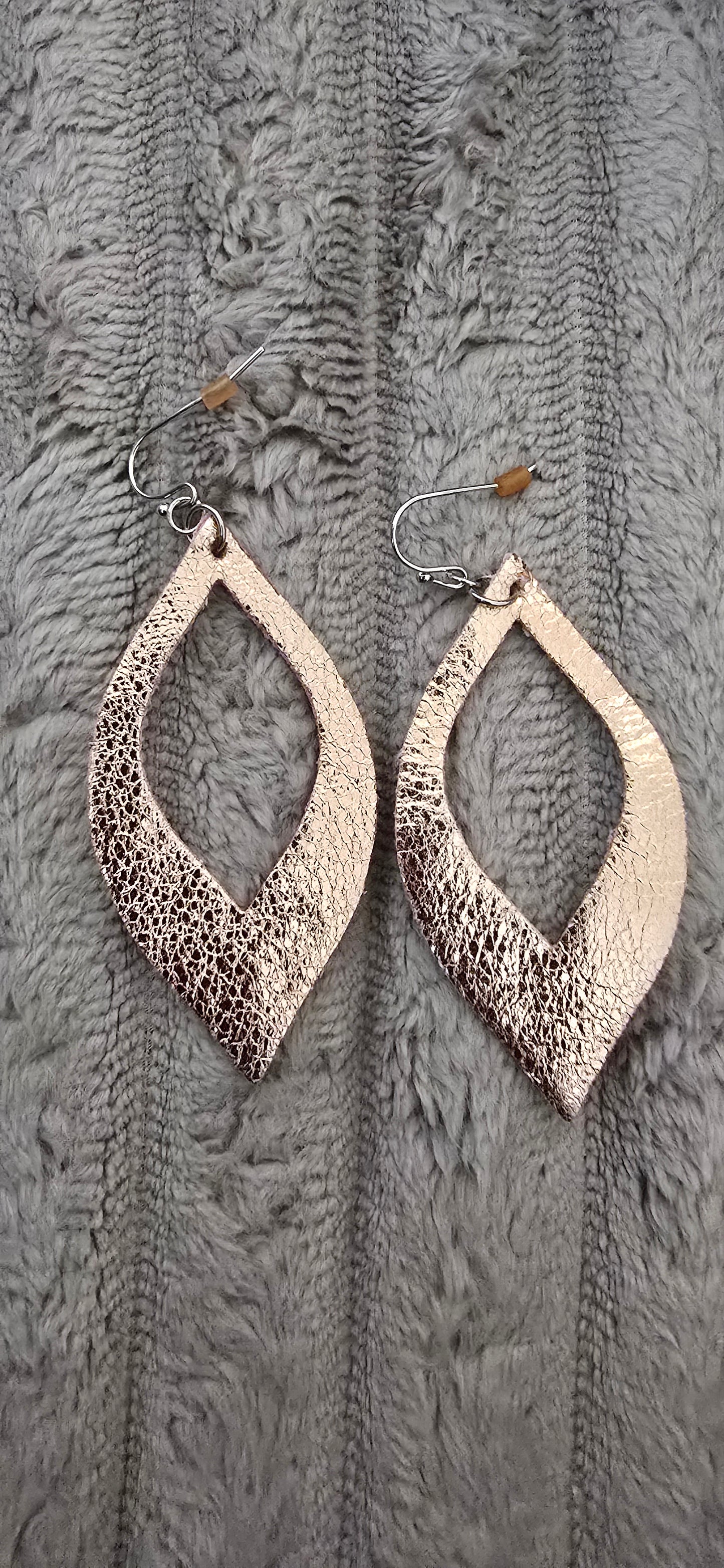 Metallic Rose Gold Statement Drop Earrings