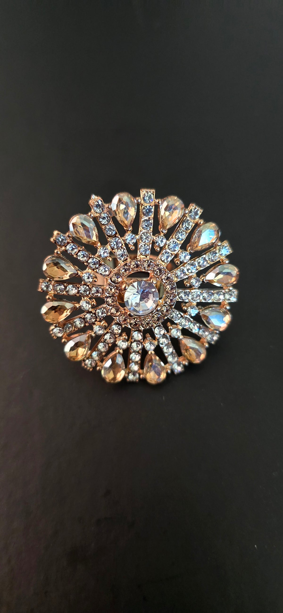 Empress Crystal Sunburst Statement Cocktail Ring