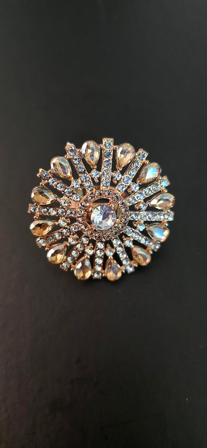 Empress Crystal Sunburst Statement Cocktail Ring