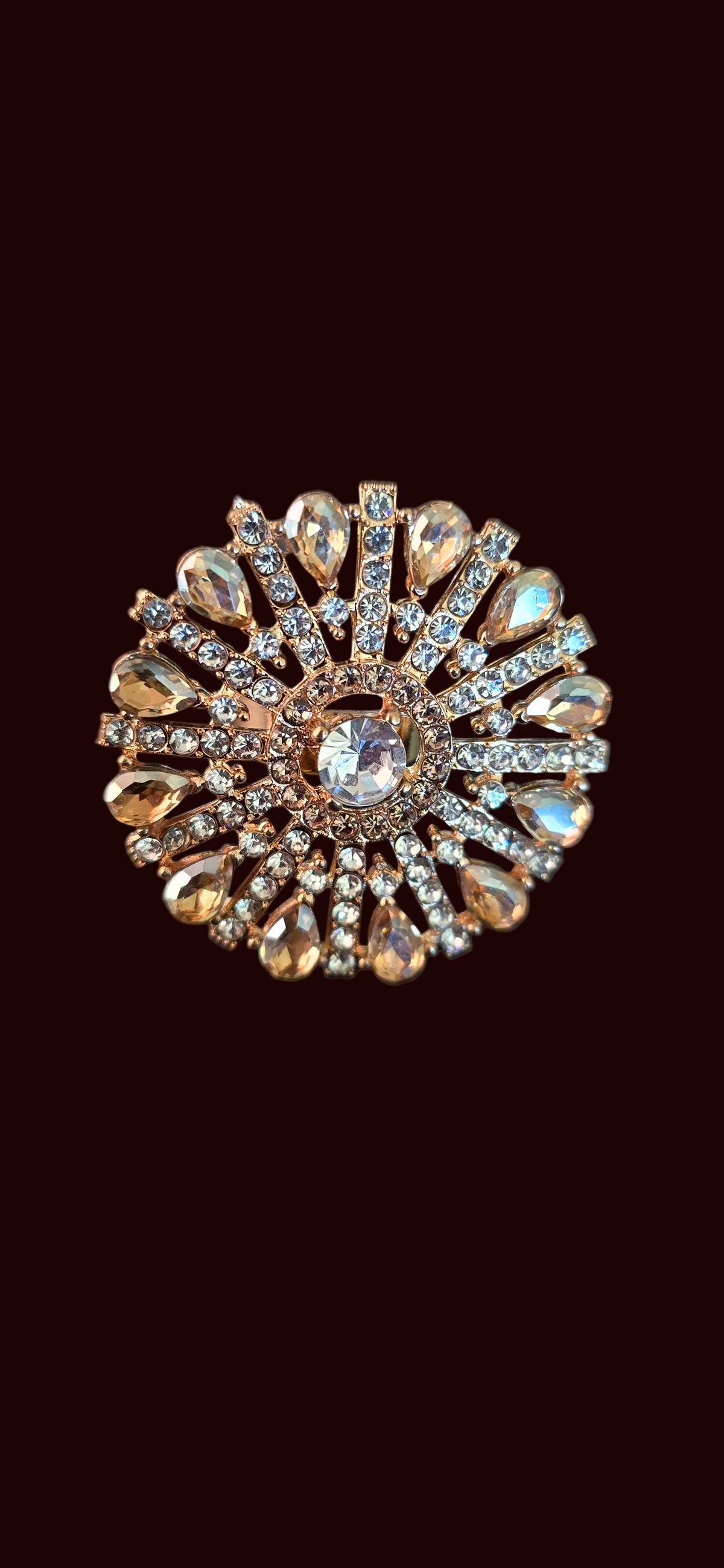 Empress Crystal Sunburst Statement Cocktail Ring