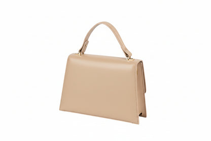 Fashion Flap Satchel Crossbody Bag / Beige