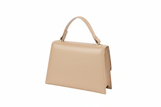 Fashion Flap Satchel Crossbody Bag / Beige