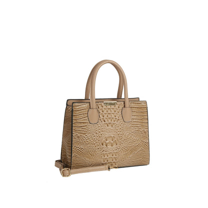 Crocodile Embossed Three Piece Tote Wallet Set