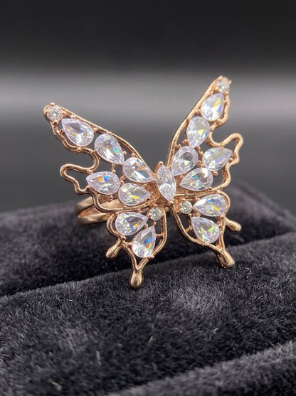 Rose Gold-tone Butterfly Ring