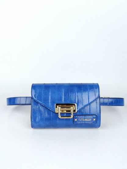 “Linda Belt Bag in sleek design dedicated to legacy – Blue cross-body women handbags