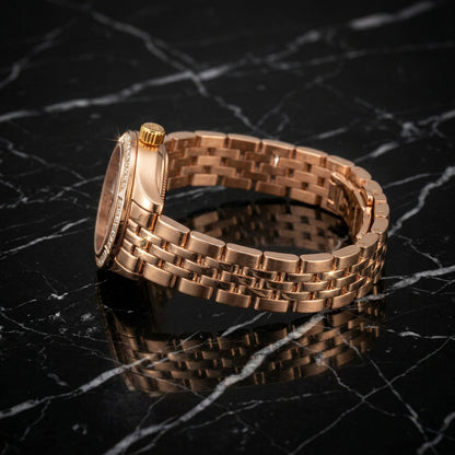 Monarch Radiance Crystal Butterfly Goldtone Link Watch