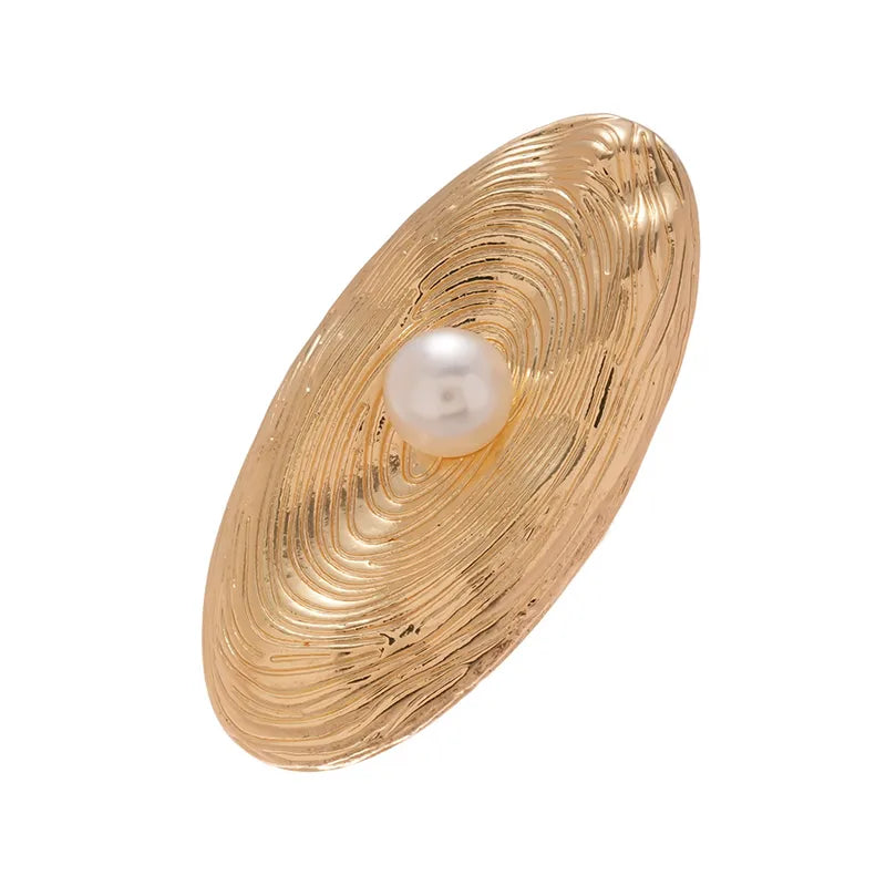 Gold Baroque Imitation Pearl Ring