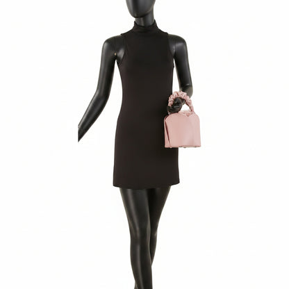 Ruched Top Handle Bucket Bag