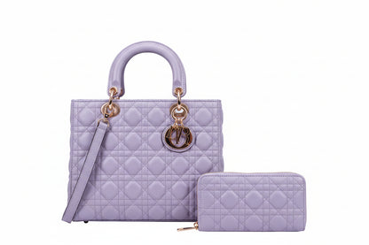 2-IN-1 Quilted Satchel Wallet Set