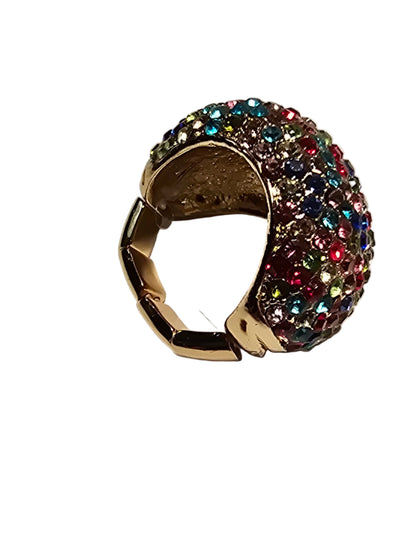 Women’s gold jewelry – Bling In Color multitone statement earrings with vibrant crystal accents