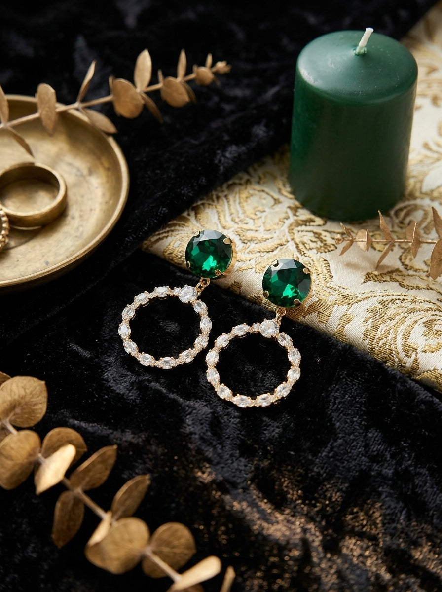 The Emerald Empress Drop Earrings