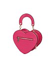 Croc Heart Top Handle Satchel/Crossbody- Fuchsia