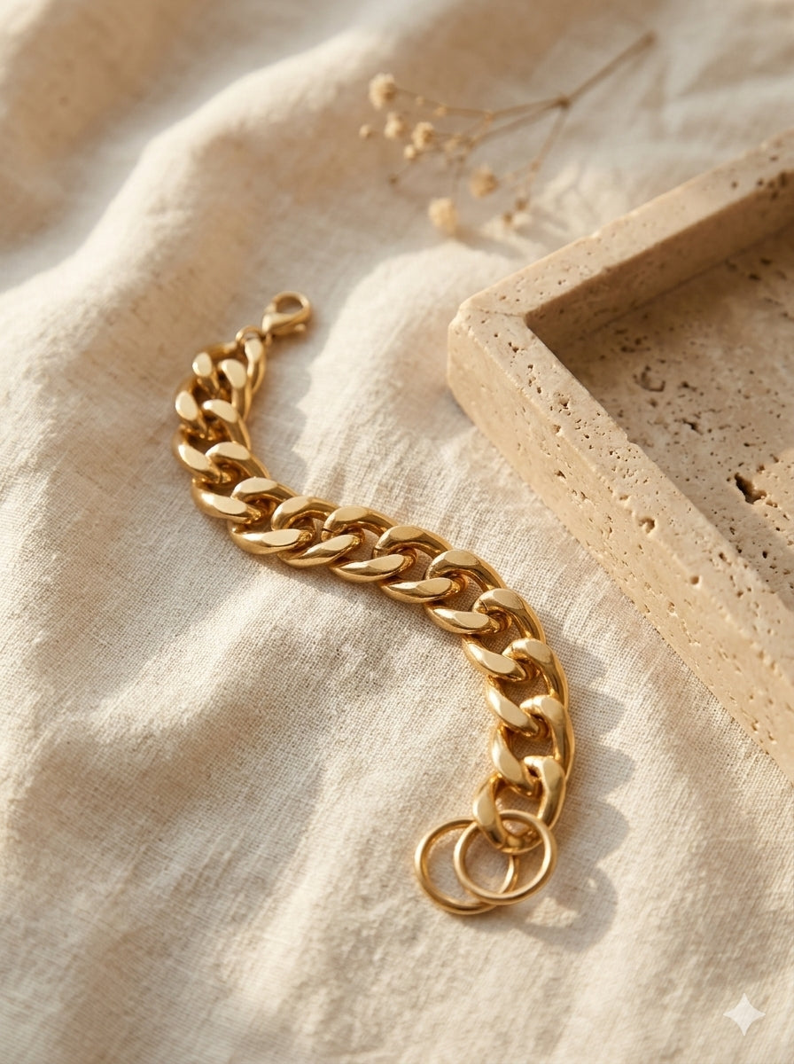 Chunky Gold Fashon Link Bracelet