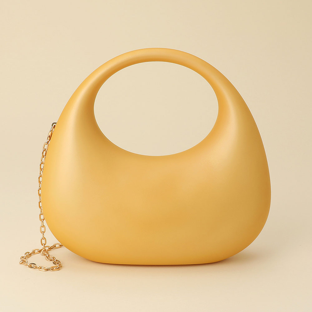 Matte Acrylic Crescent Handbag/Satchel-Gold