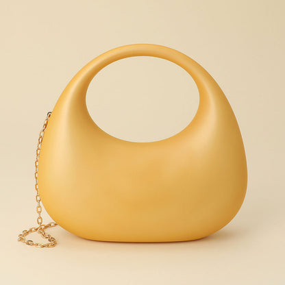 Matte Acrylic Crescent Handbag/Satchel-Gold