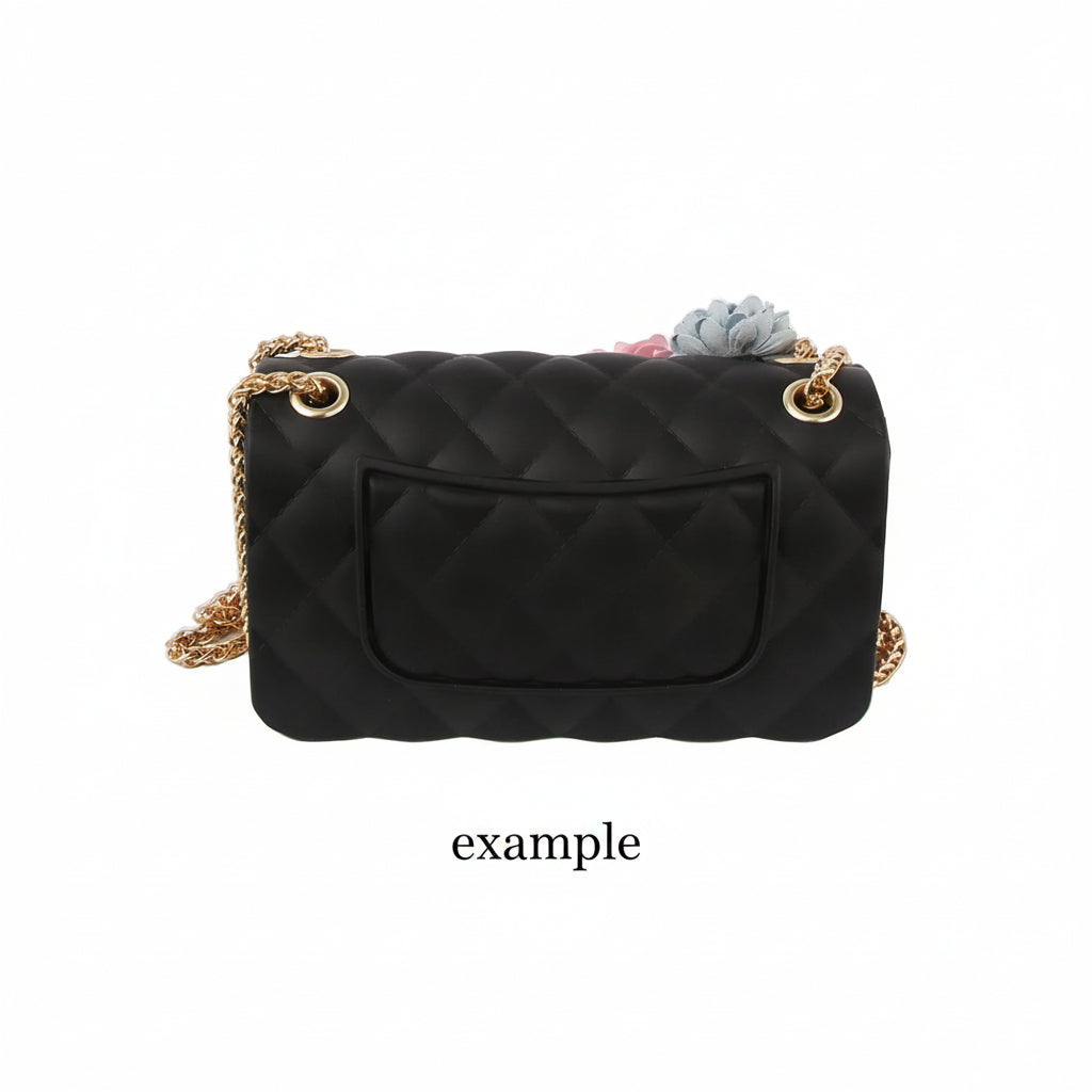 Floral Accented Petite Jelly Shoulder Bag - Pink