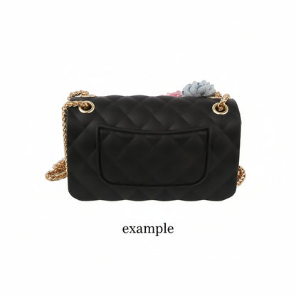 Floral Accented Petite Jelly Shoulder Bag - Pink