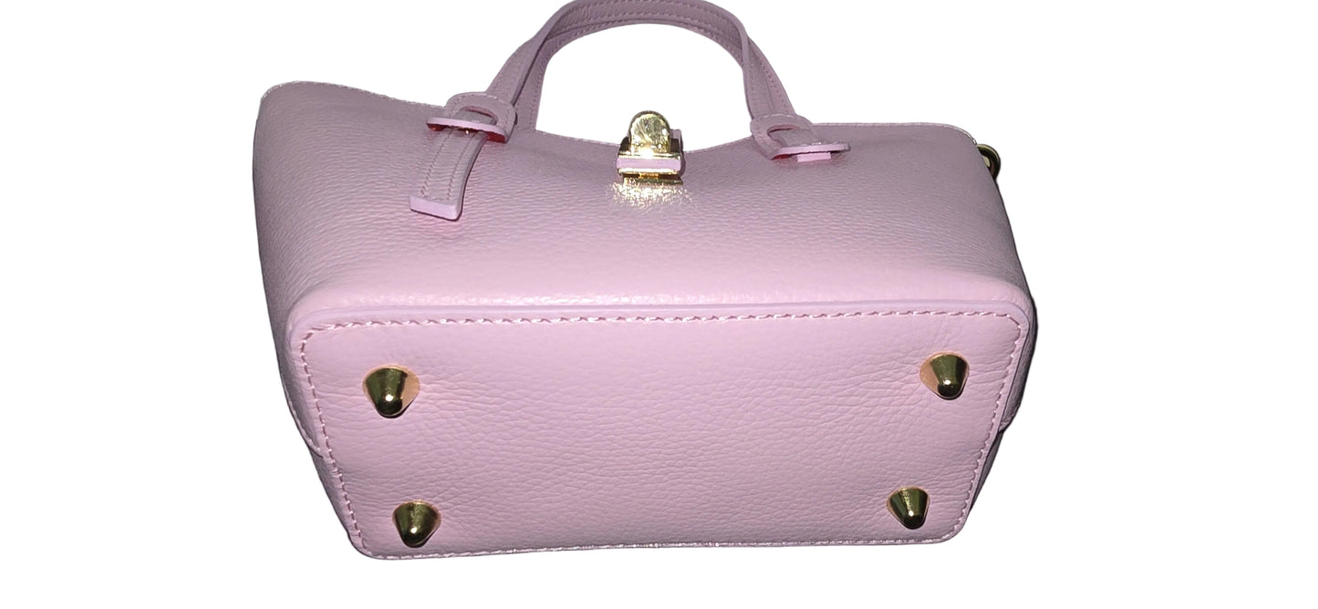 Genuine Italian Leather - small carrier - Pink