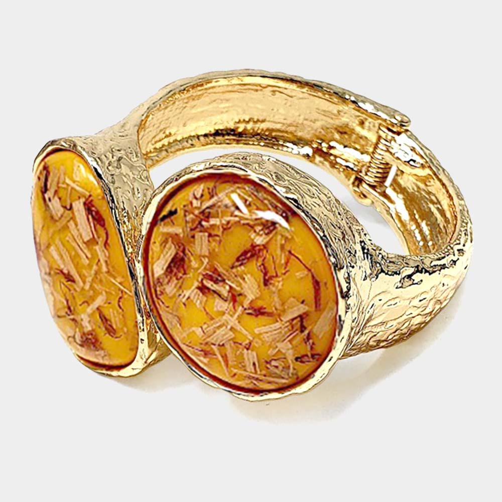 Double Confetti Stone Hinged Bracelet